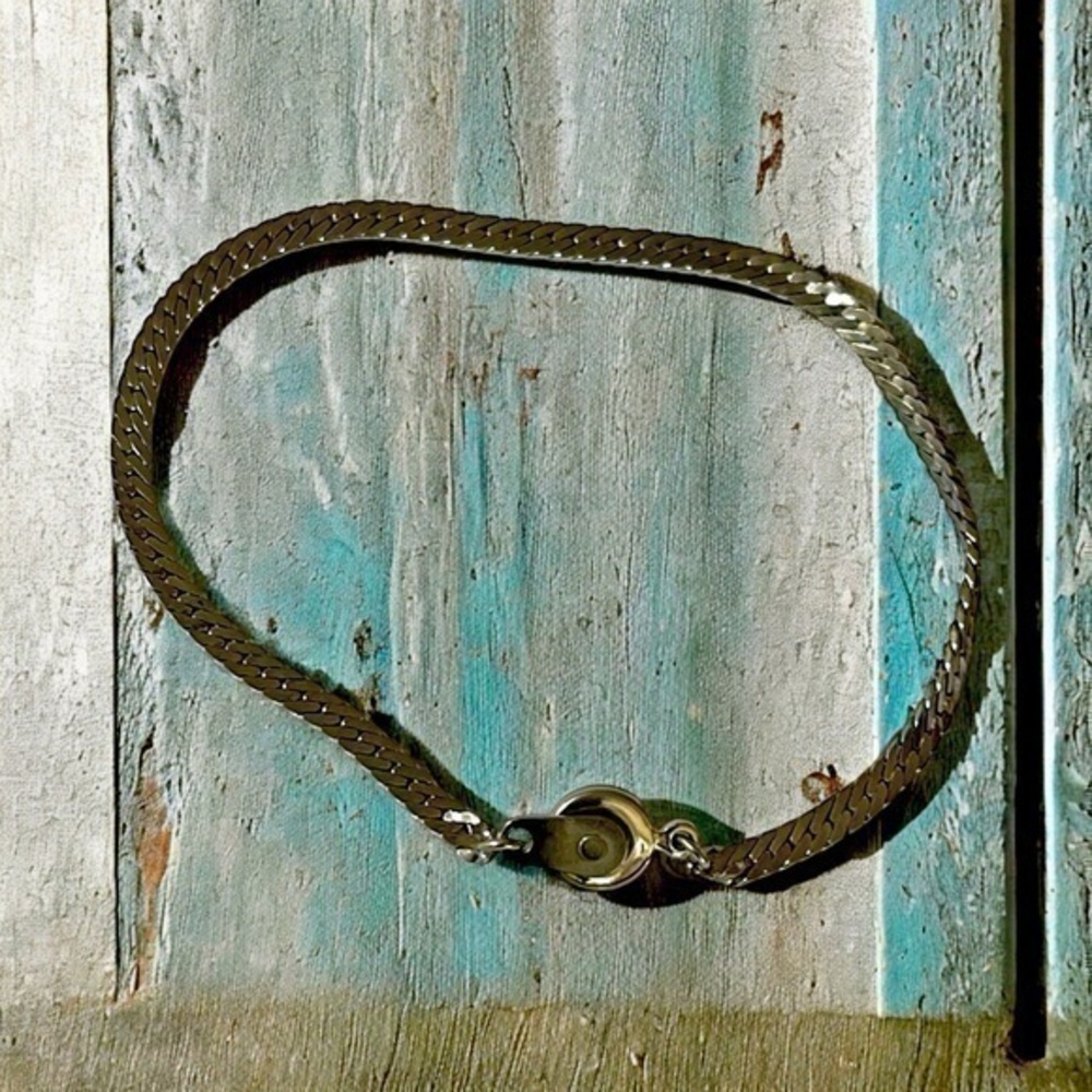 Elegant Sterling Silver Flat Link Bracelet - 7 inches